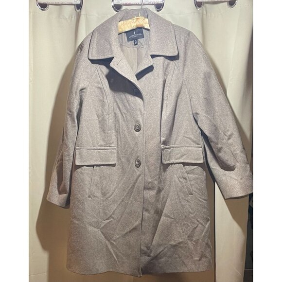 London Fog Womens Wool Blend Gray Coat 1X classic warn - Picture 1 of 7